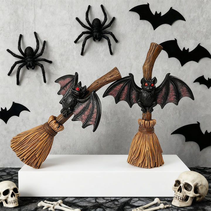 Decorative Broomstick Bat Figurine