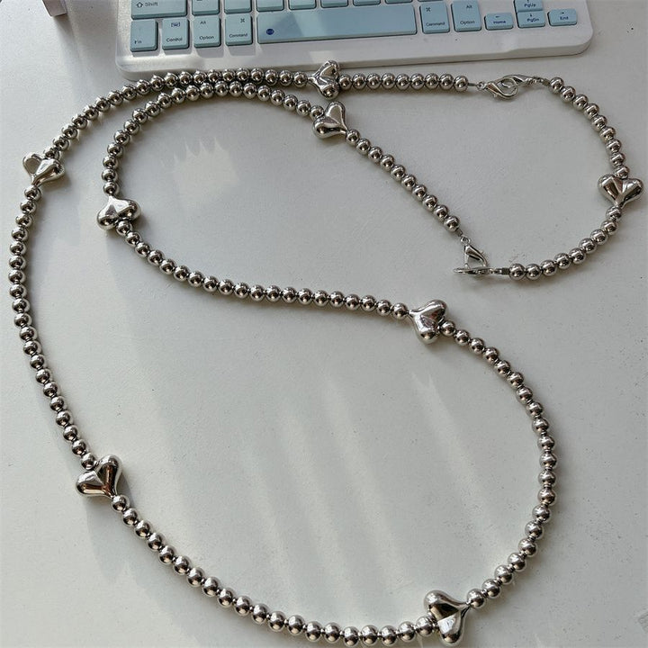 Stylish Heart-Accent Beaded Eyewear Chain Bowlift