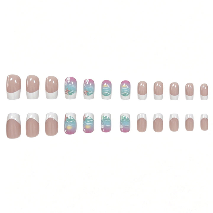 Ocean-Themed Press-On Nail Art Bowlift