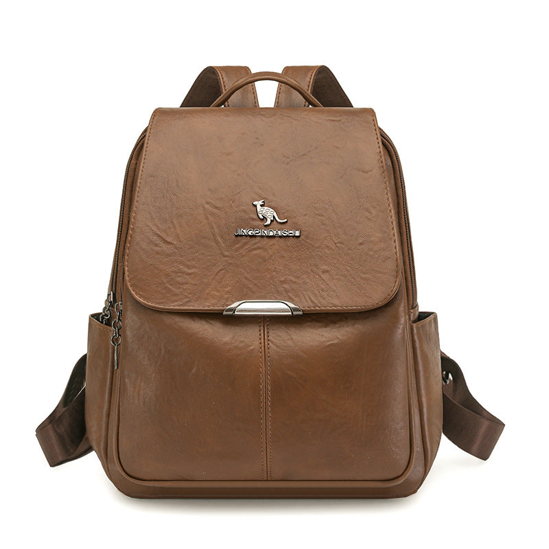 Durable Multi-Functional Leather Backpack Bowlift