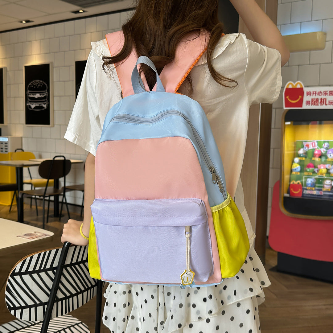 Multifunctional Colorblock Backpack Bowlift