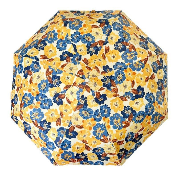 Women Folding Umbrella with Detailed Floral Design Bowlift
