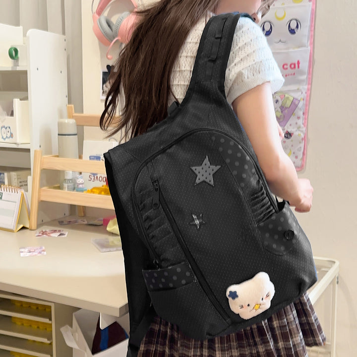 Fun Star-Embellished Casual Backpack Bowlift