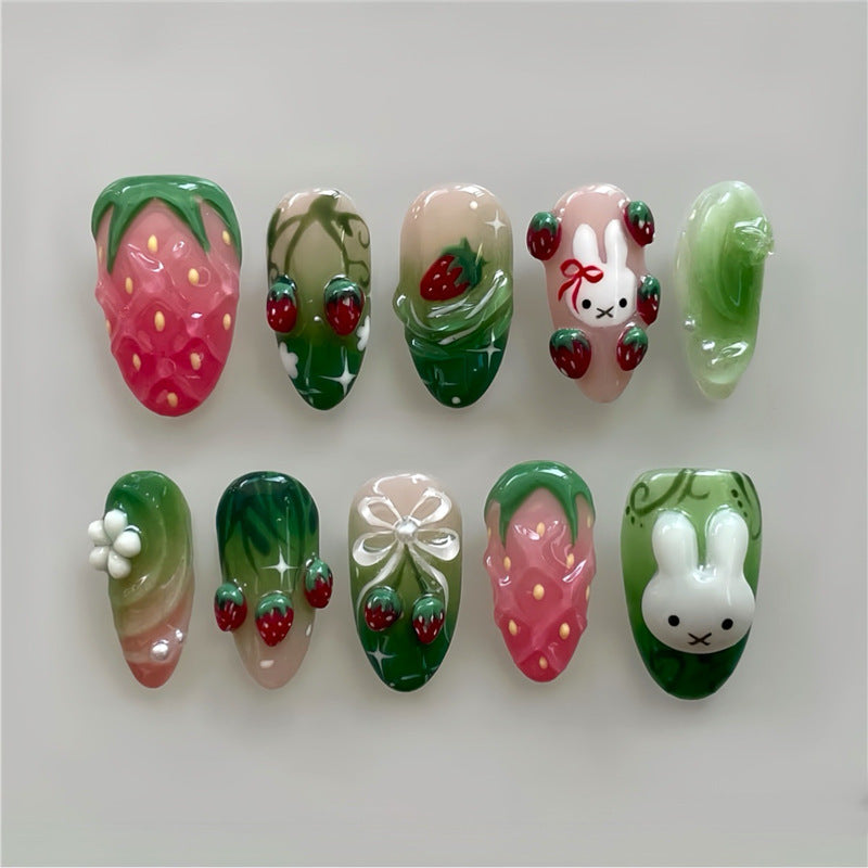Playful Themed Press-On Nail Art Set Bowlift