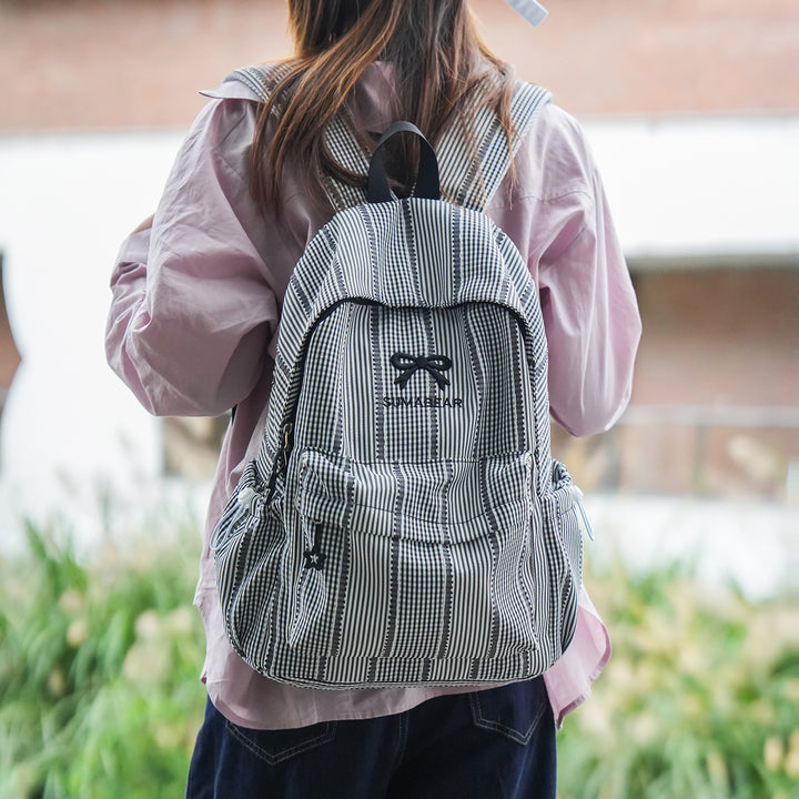Casual Striped Backpack Bowlift