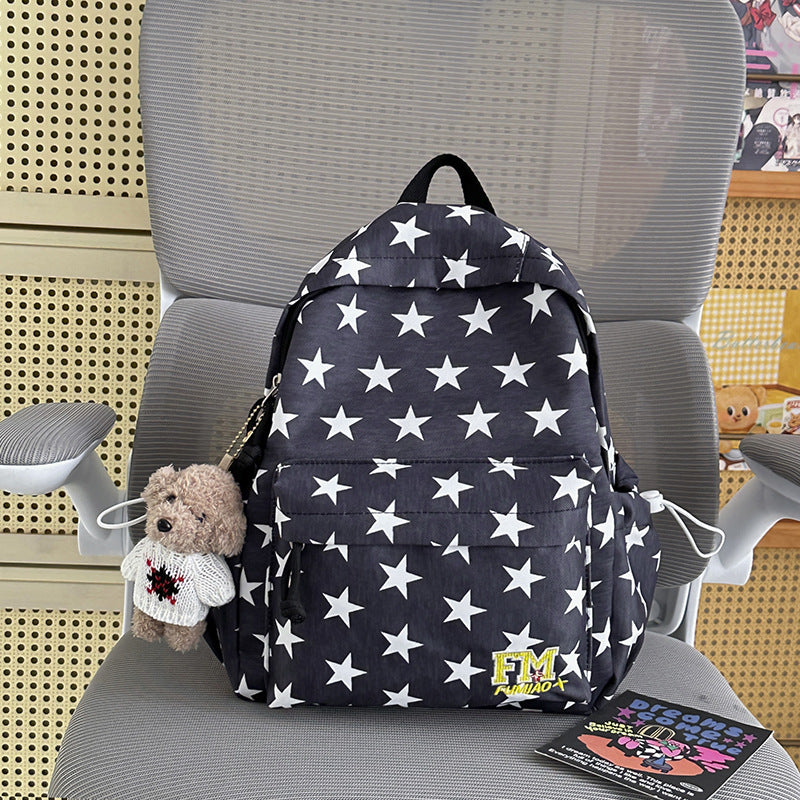 Fun Star-Patterned Casual Backpack Bowlift