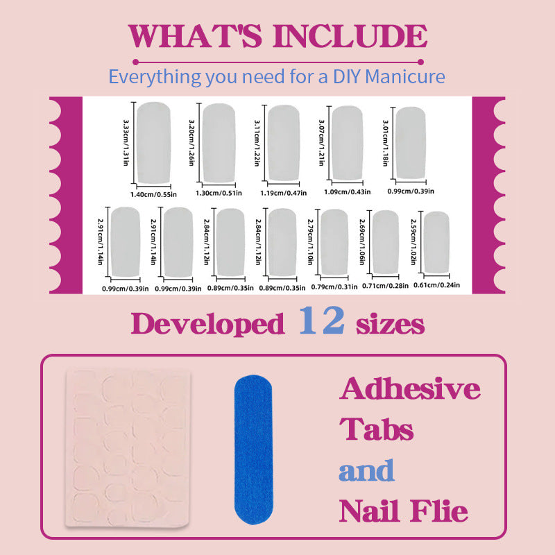 Artificial nail set with elegant decorations and modern design Bowlift