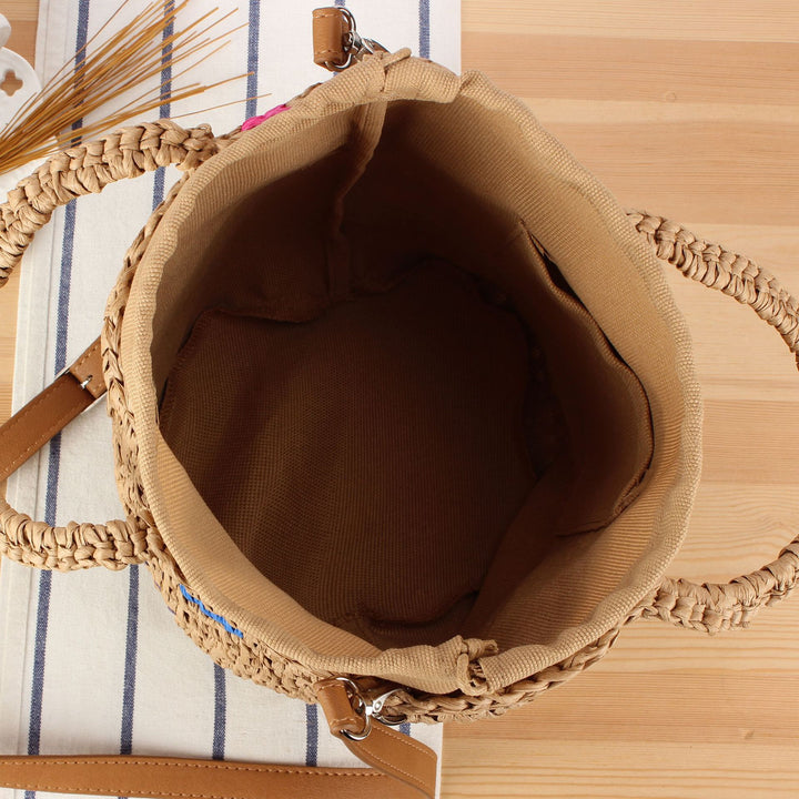 Handmade basket bag with colorful accents Bowlift