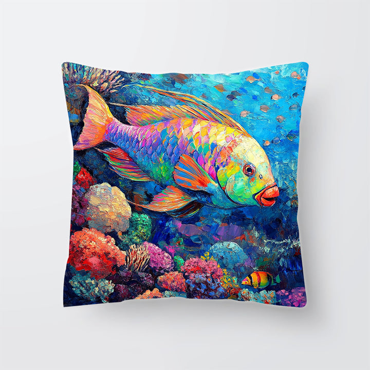 Artistic Marine Life Decorative Cushion