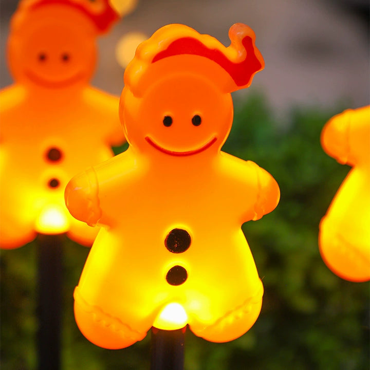 Outdoor Solar Gingerbread Man Garden Stake