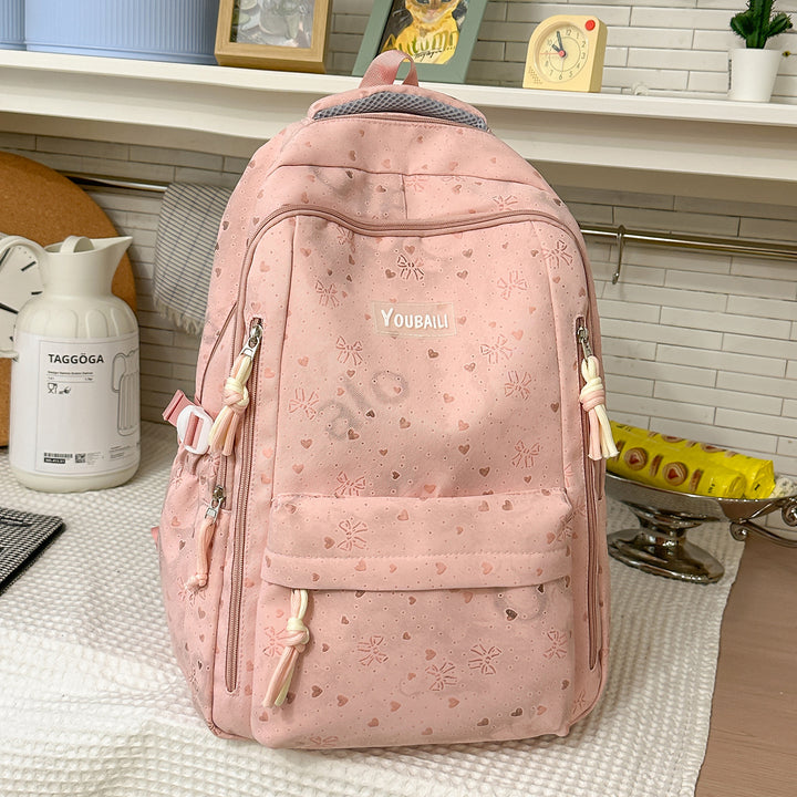 Stylish Floral-Embossed Backpack Bowlift