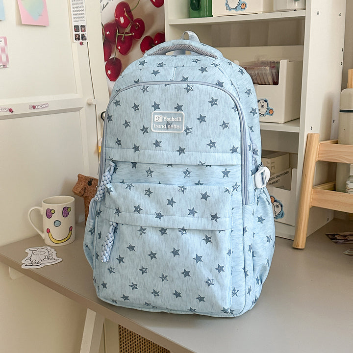 Star-Patterned Stylish Backpack Bowlift