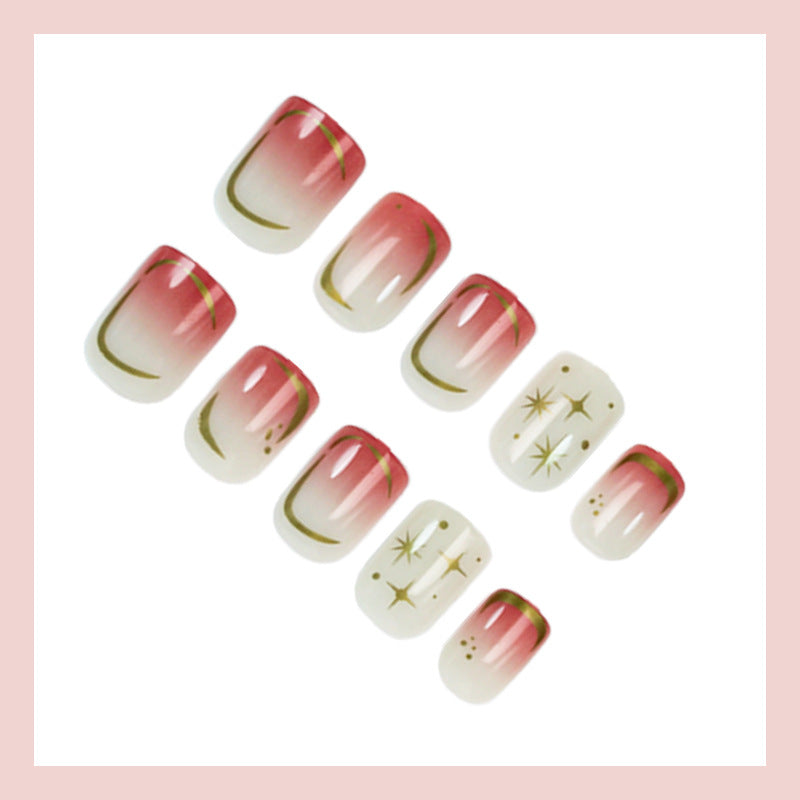 Artificial nail set with elegant rose accents Bowlift