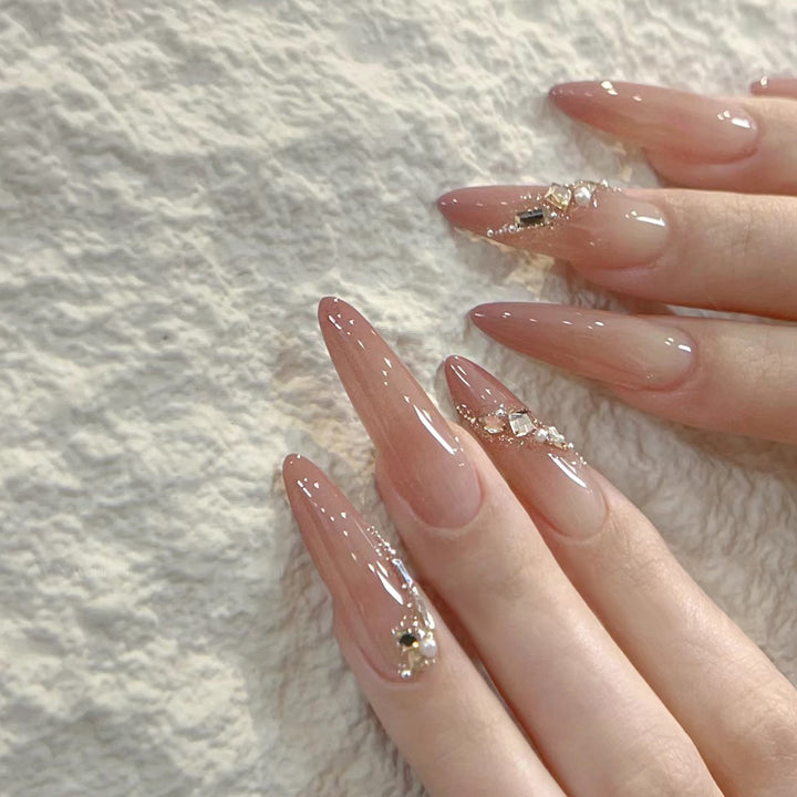 Elegant Bow-Embellished Press-On Nail Set