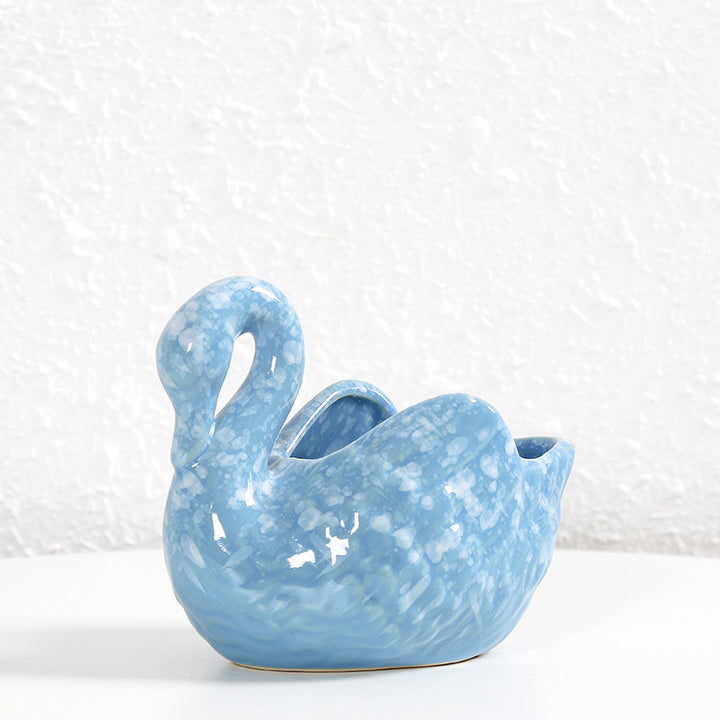 Decorative Ceramic Swan Planter Bowlift