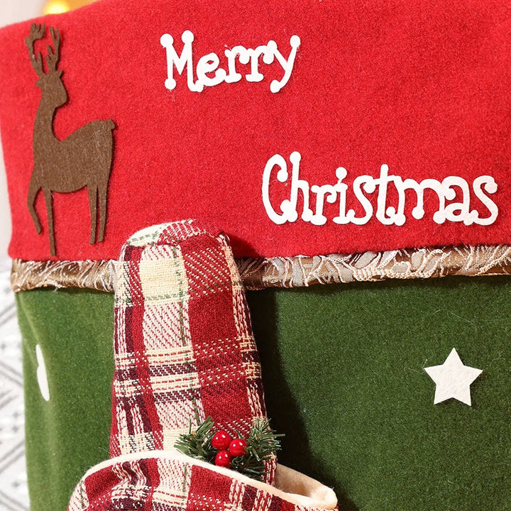 3D Plush Santa Snowman Dining Chair Cover