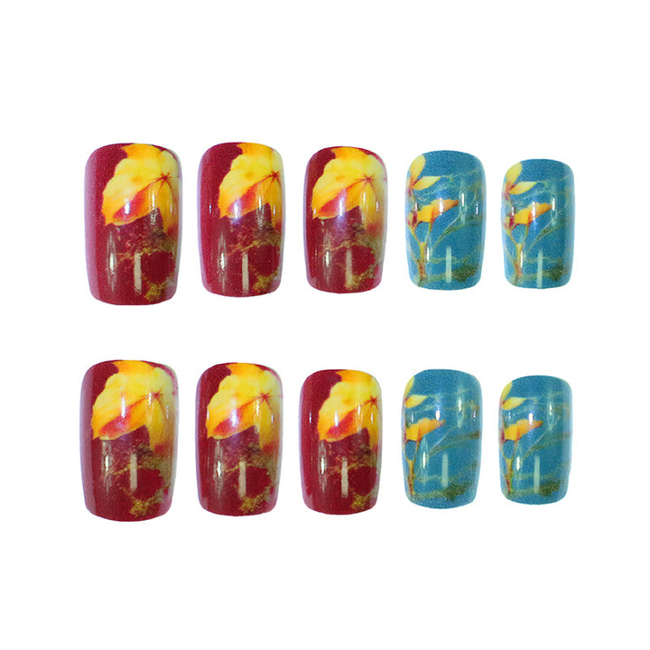 Floral Theme Acrylic Nail Art Bowlift