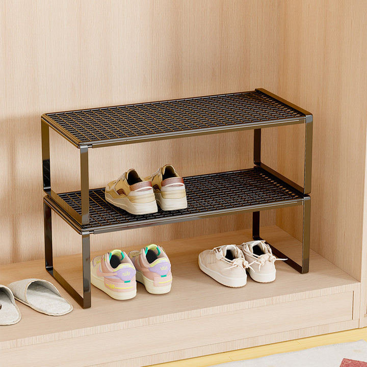 Adjustable Expandable Metal Mesh Shoe Shelf Riser Organizer