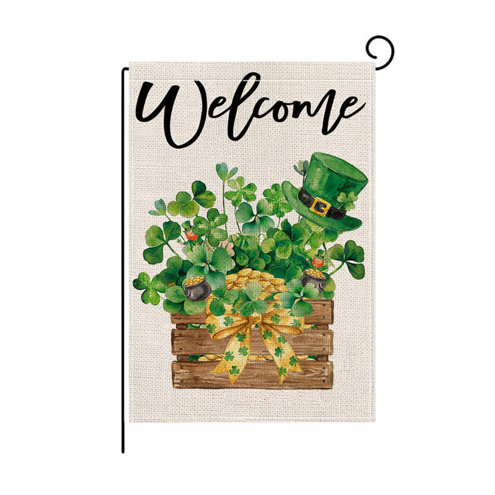 Seasonal St. Patrick's Day Outdoor Garden Flag Double-Sided Burlap-Texture