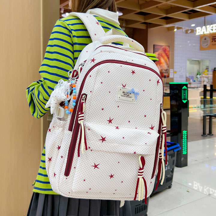 Stylish Star-Embellished Multi-Functional Backpack Bowlift