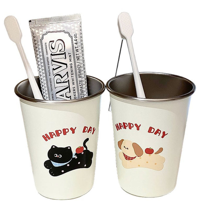 Stainless Steel Drinking Cup with Cheerful Dog Design Bowlift