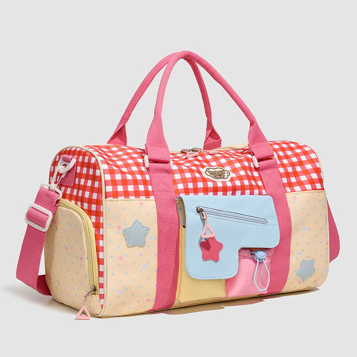 Playful Patterned Carryall Duffle Bag Bowlift
