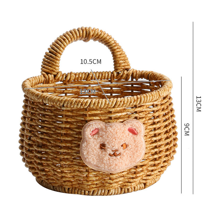 Handwoven Storage Basket with Ergonomic Handle for Home and Office Organization