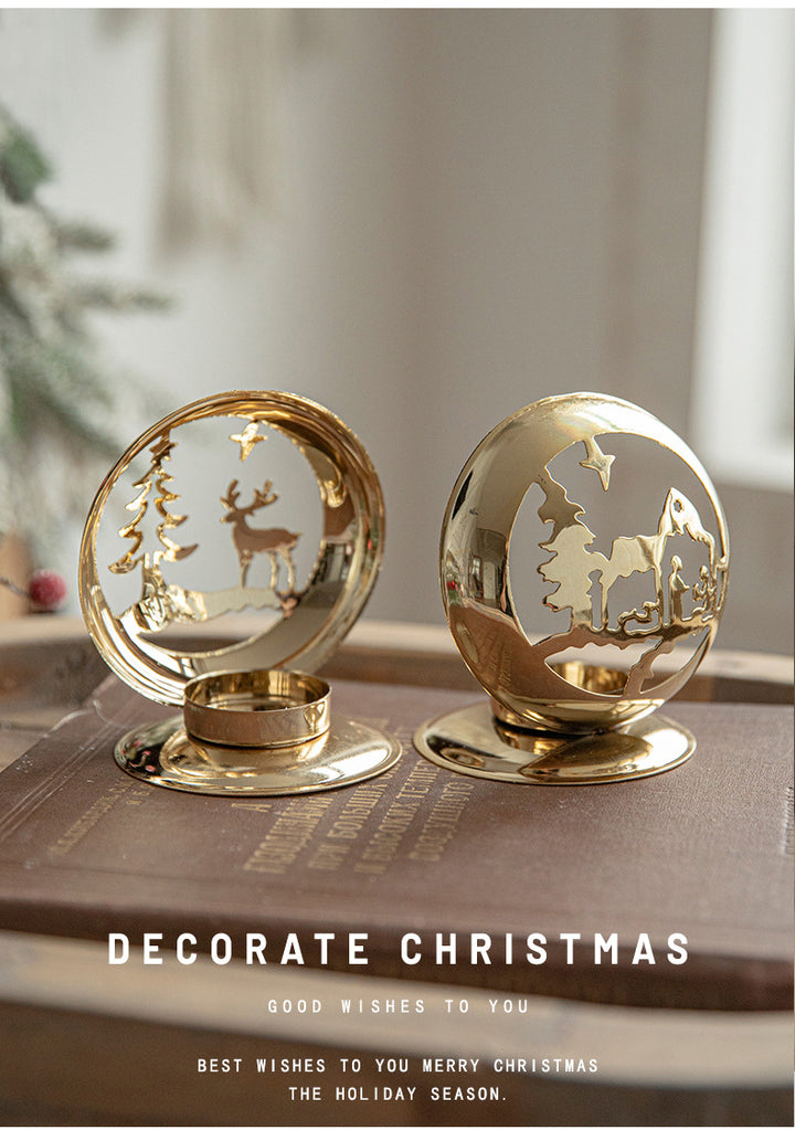 Golden Projection Iron Art Christmas Lantern
