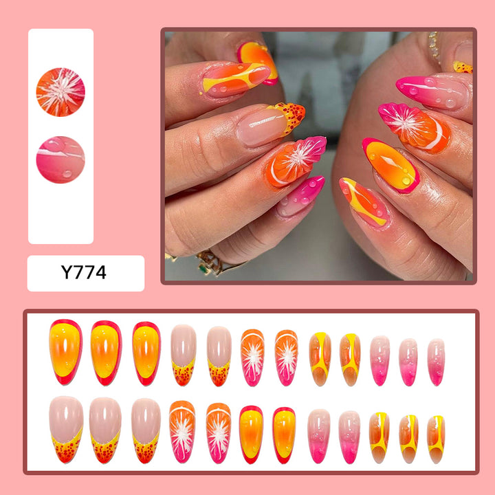 Creative fruit-themed art nails with 3D applications Bowlift