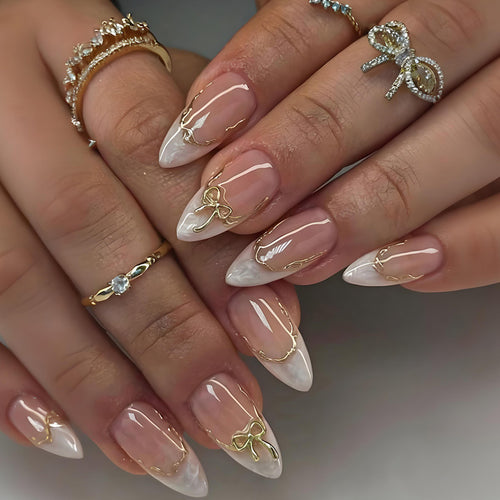 Acrylic nail set with luxurious tips and glamorous accents Bowlift