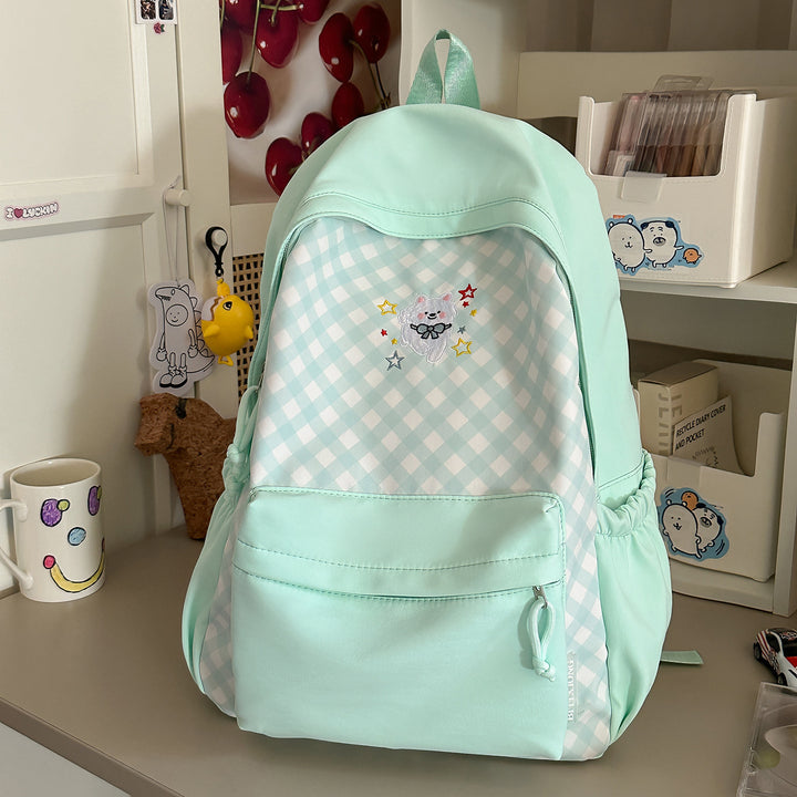 Cute Decorative Checked Pattern Backpack Bowlift