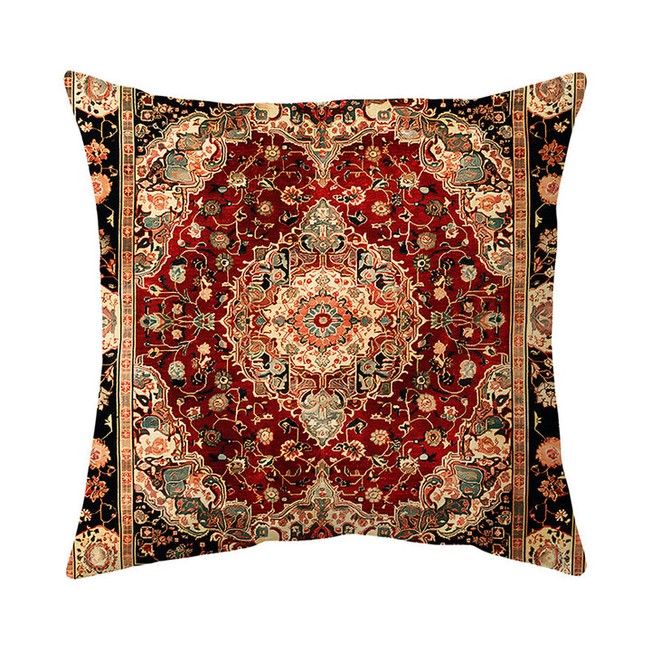 Ornamental Persian Medallion Jacquard Throw Pillow Cover