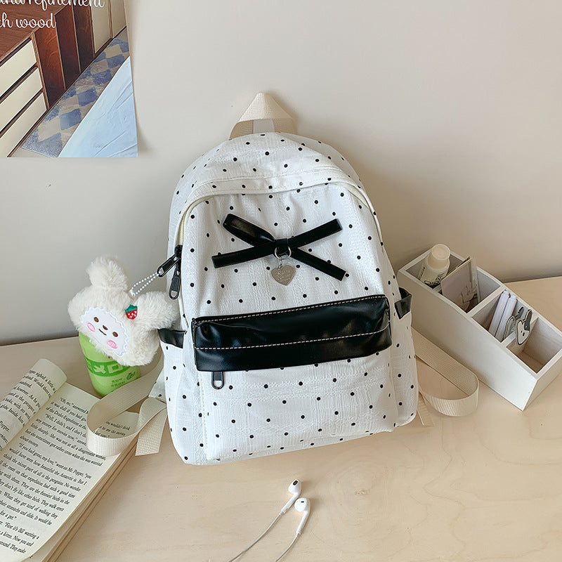 Polka Dot Patterned Mini Backpack Bowlift