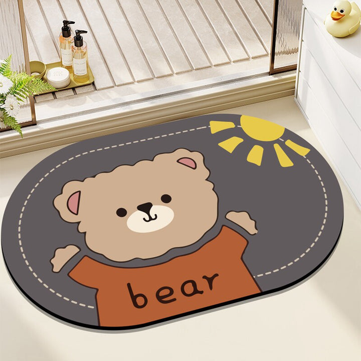 Cute Bear-Themed Decorative Mat