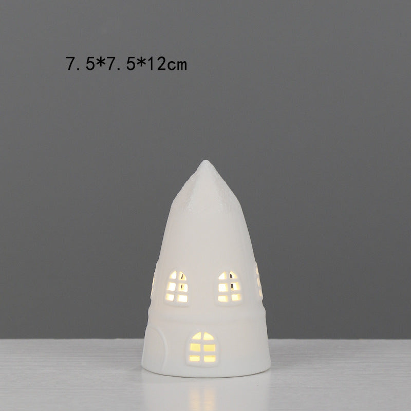 Decorative House-Shaped Ceramic Night Light Bowlift