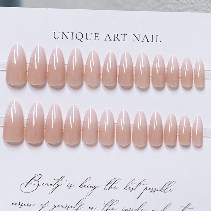 Glossy French Tip Press-On Nails Set