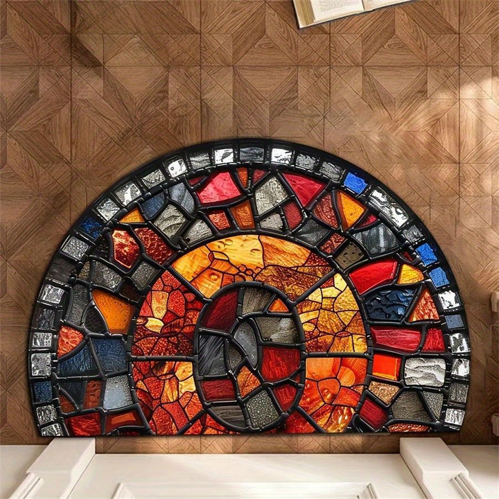 Stained Glass Sunflower Welcome Mat Bowlift