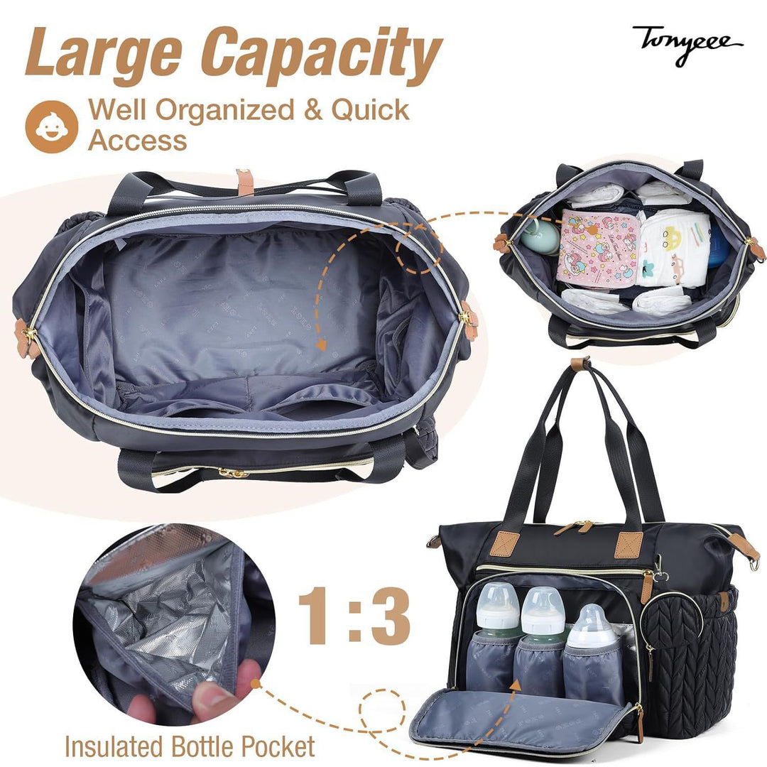 Versatile Multi-Pocket Diaper Bag Bowlift