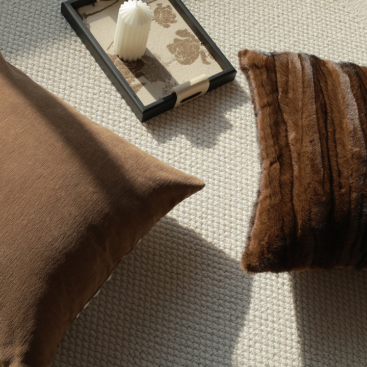 Luxurious cushion with artificial leather cover