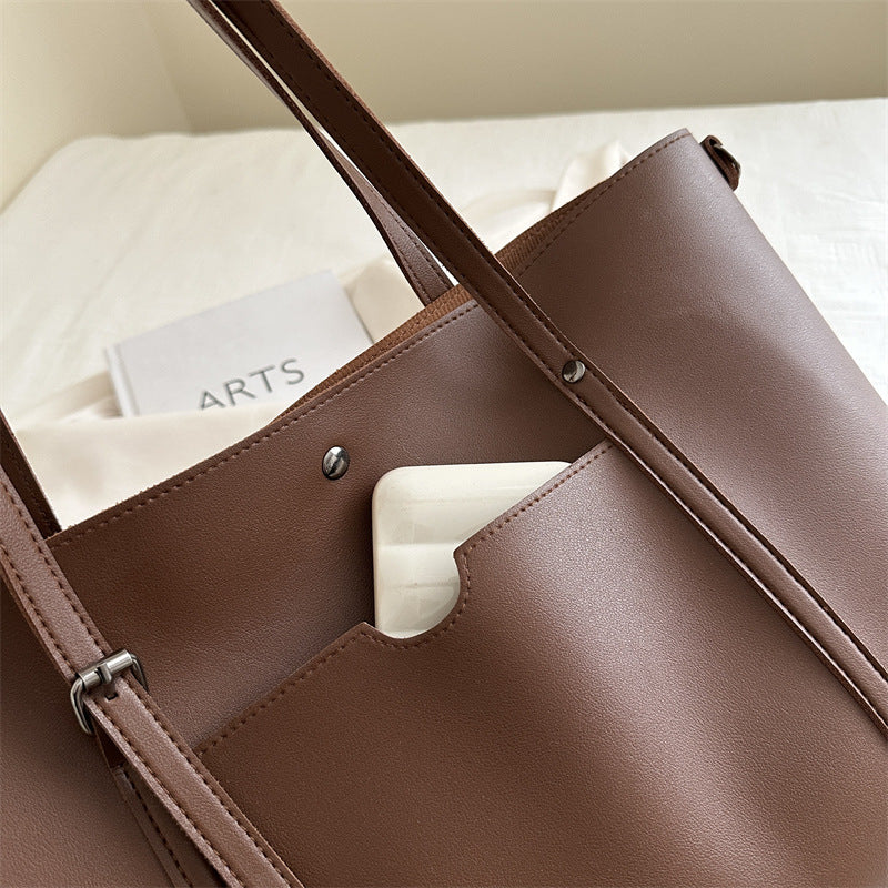 Versatile Vegan Leather Tote Bag