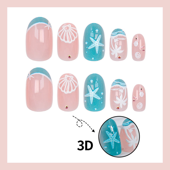 Artificial nail set with maritime details Bowlift