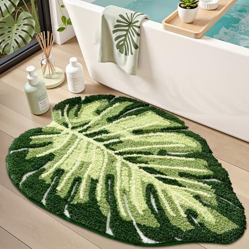 Leaf-Shaped Plush Bath Mat  1789754064