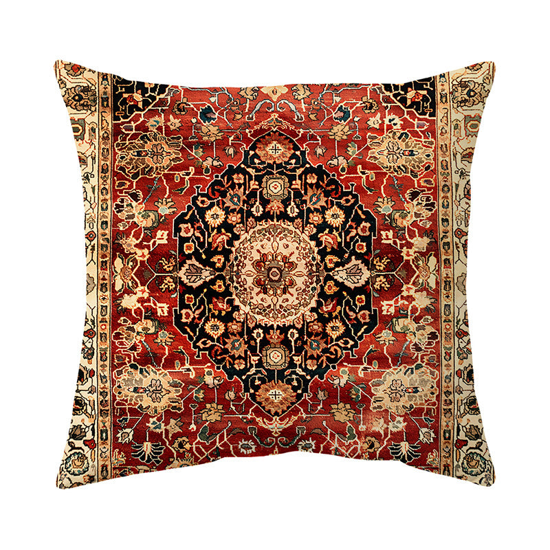Ornamental Persian Medallion Jacquard Throw Pillow Cover