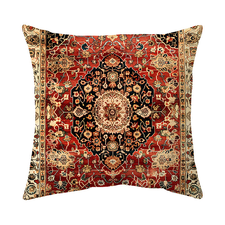 Ornamental Persian Medallion Jacquard Throw Pillow Cover