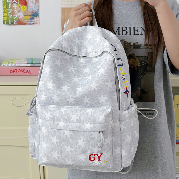 Versatile Multi-Pocket Star-Patterned Backpack Bowlift