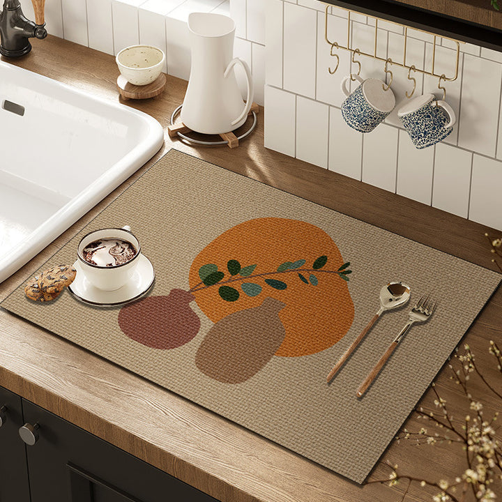 Artistic Floral Kitchen Mat Bowlift