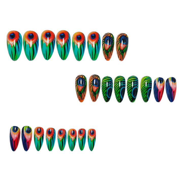 Creative artificial nails with peacock pattern Bowlift