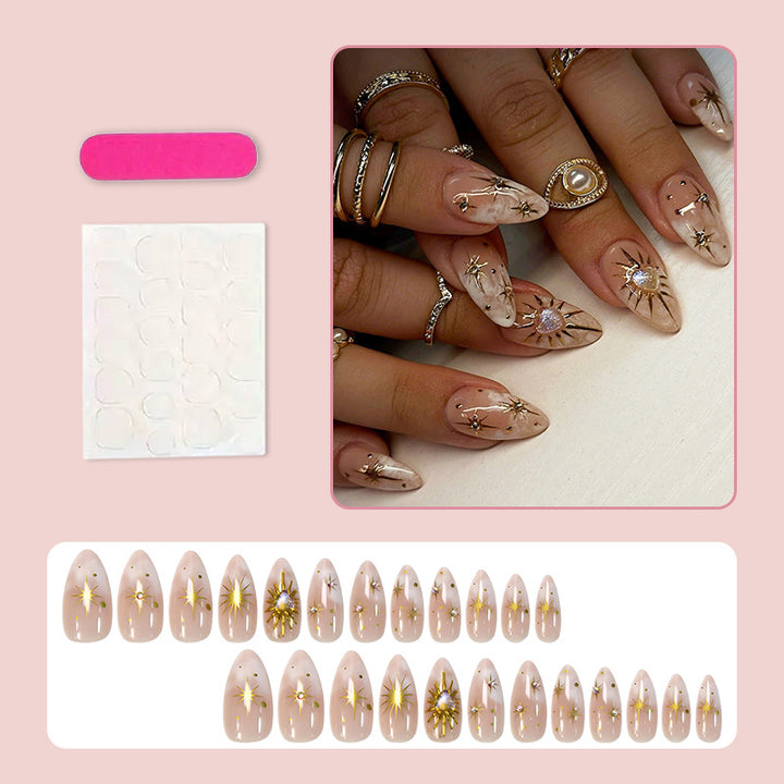 Nail art set with filigree flower and glitter accents Bowlift