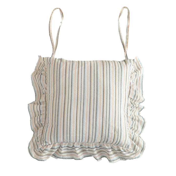 Padded chair cushion with ties and frill edge Bowlift