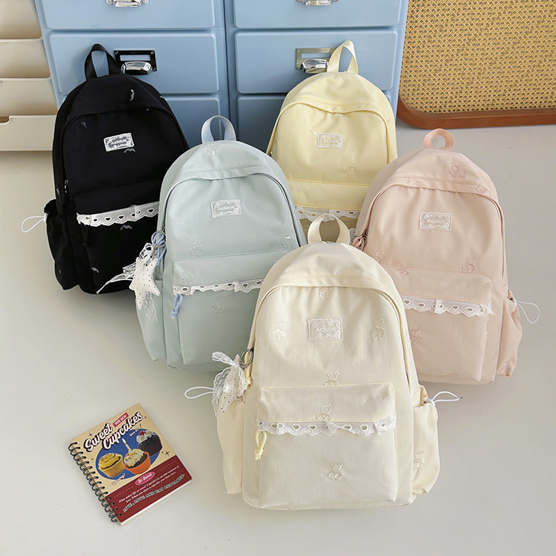 Charming Embroidered Backpack Bowlift